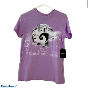 Disney Nightmare Before Christmas Jack and Sally Light Purple T-Shirt NWT